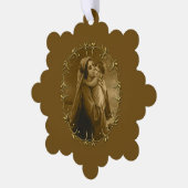 Maagd Maria met Kind Jezus, Gouden Grens Ontwerp Ornament Kaart (Links)