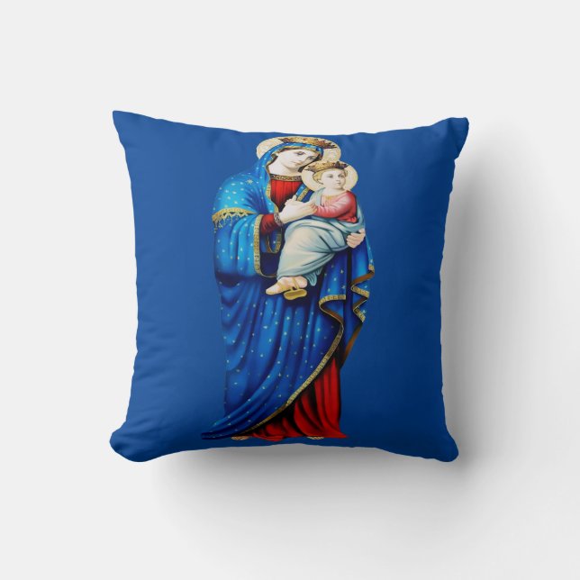 Maagd Maria met kindje Jezus Kussen (Voorkant)