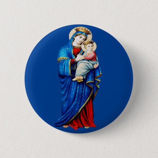 Maagd Maria met kindje Jezus Ronde Button 5,7 Cm (Voorkant)
