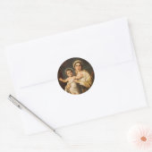 Maagd Maria met kindje Jezus Ronde Sticker (Envelop)
