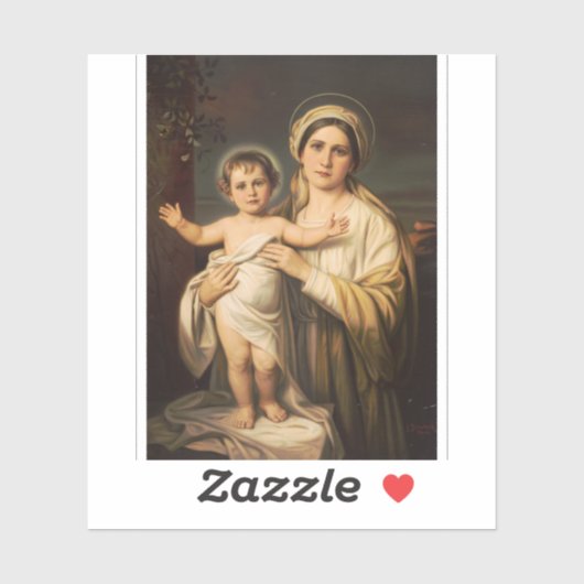 Maagd Maria met kindje Jezus  Sticker (Vel)