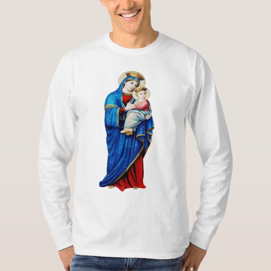 Maagd Maria met kindje Jezus T-shirt (Voorkant)