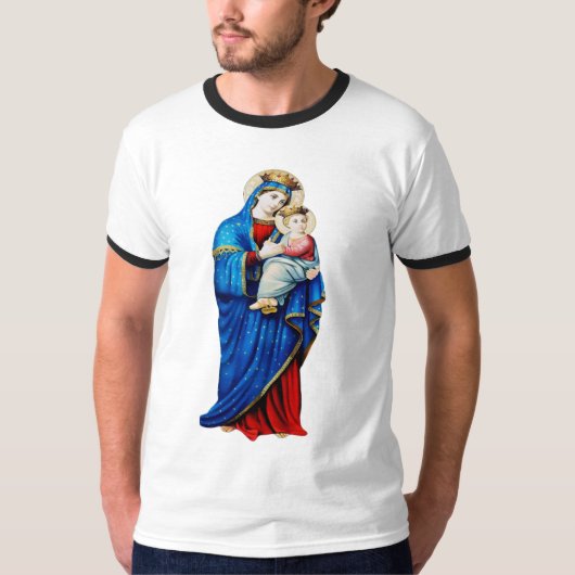 Maagd Maria met kindje Jezus T-shirt (Voorkant)