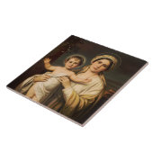 Maagd Maria met kindje Jezus  Tegeltje (Zijkant)