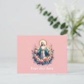 Maagd Maria met mooie Rozen Briefkaart (Staand voorkant)