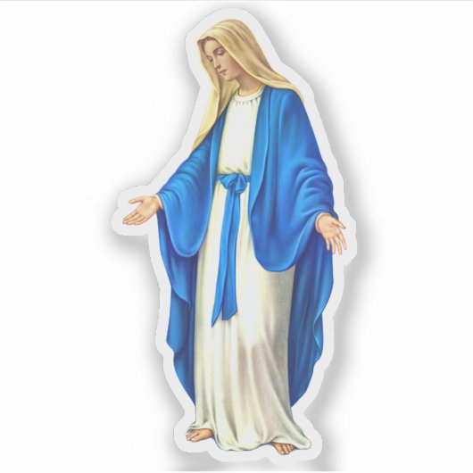 Maagd Maria met open armen vinyl Sticker (Voorkant)