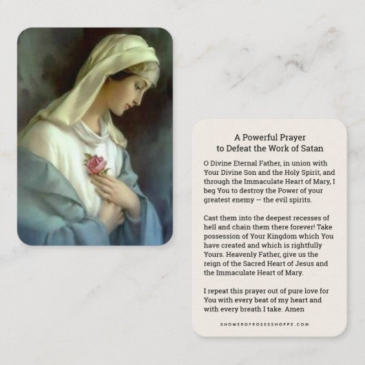 Maagd Maria met Roos gebed tegen het kwaad Plaatskaartje (Voorkant / Achterkant)