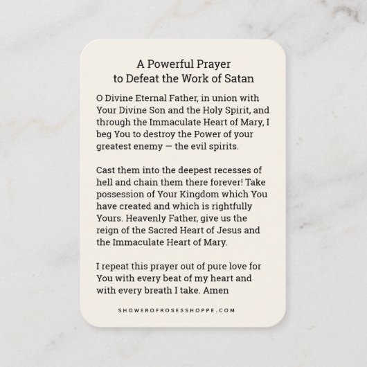 Maagd Maria met Roos gebed tegen het kwaad Plaatskaartje (Achterkant)