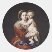 Maagd Maria - Moeder Gods - Baby Jesus - Ronde Sticker (Voorkant)