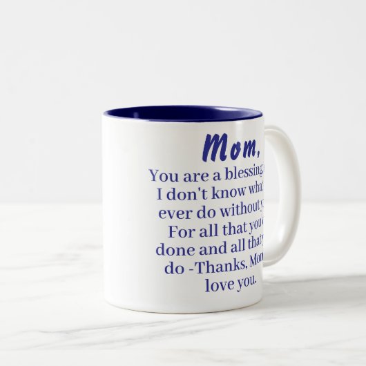 Maagd Maria Moederdag Gebed Tweekleurige Koffiemok (Voorkant rechts)