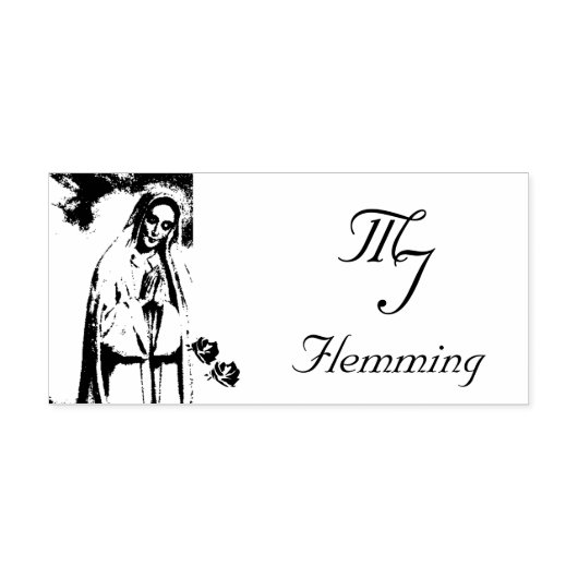 Maagd Maria Monogrammed Zelfinktende Stempel (Design)