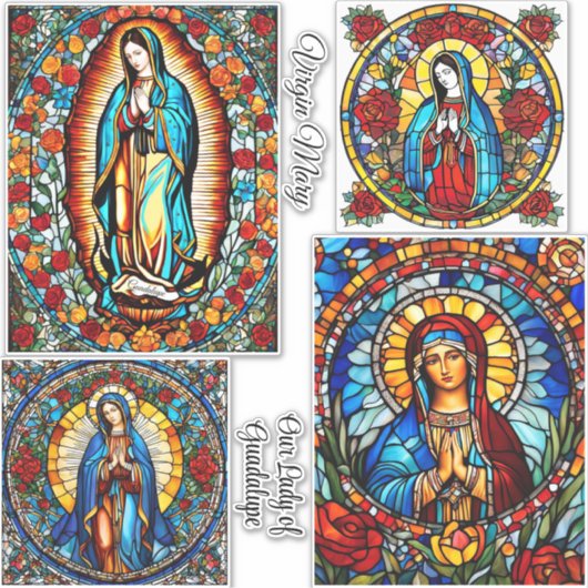 Maagd Maria & Onze Lieve Vrouw van Guadalupe 4  Sticker (Voorkant)