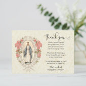 Maagd Maria Religieus Dank u Condoleance Bedankkaart (Staand voorkant)