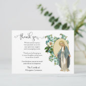 Maagd Maria Religieus Dank u Condoleance Bedankkaart (Staand voorkant)