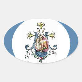 Maagd Maria Religieus Jezus  Katholiek Ovale Sticker