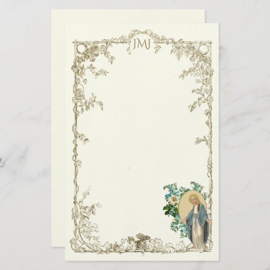 Maagd Maria Religieus Katholiek Briefpapier (Voorkant / Achterkant)