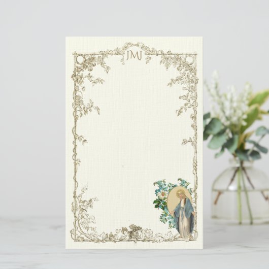  Maagd Maria Religieus Katholiek Briefpapier (Staand voorkant)
