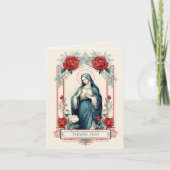 Maagd Maria Religieus Katholieke Rozen Feestdagen Kaart (Voorkant)