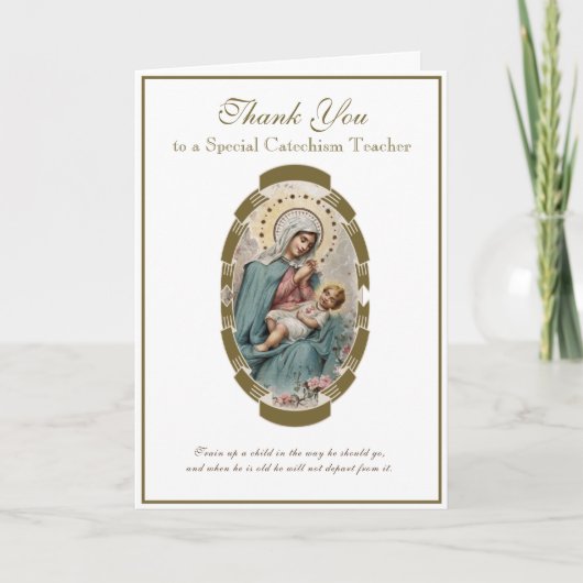 Maagd Maria Religieuze CCD Docent Priester Non Kaart (Voorkant)