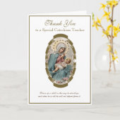 Maagd Maria Religieuze CCD Docent Priester Non Kaart (Gele Bloem)