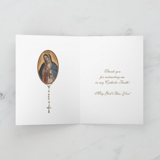 Maagd Maria Religieuze CCD Docent Priester Non Kaart (Binnen)