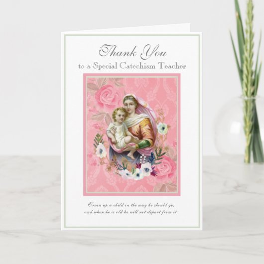 Maagd Maria Religieuze CCD-leraar Priester Non Kaart (Voorkant)