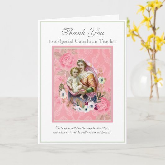 Maagd Maria Religieuze CCD leraar Priester Nun Kaart (Gele Bloem)