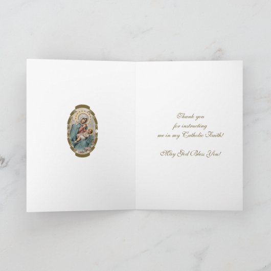 Maagd Maria Religieuze CCD leraar Priester Nun Kaart (Binnen)