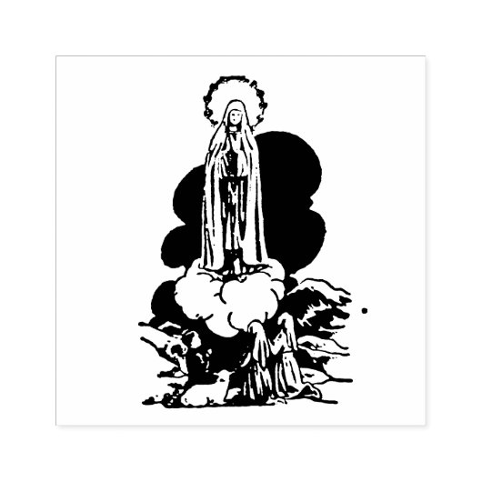 Maagd Maria Religieuze Fatima Kinderen Katholiek Rubberstempel (Afrduk)