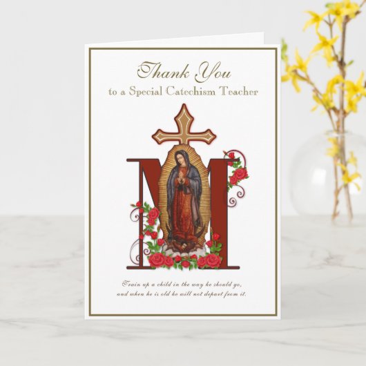 Maagd Maria Religieuze Guadalupe Katholiek Kaart (Gele Bloem)