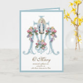 Maagd Maria Religieuze Moederdag Kaart (Gele Bloem)