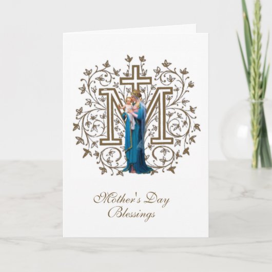 Maagd Maria Religieuze Moedersdag Katholiek Kaart (Voorkant)