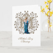 Maagd Maria Religieuze Moedersdag Katholiek Kaart (Gele Bloem)