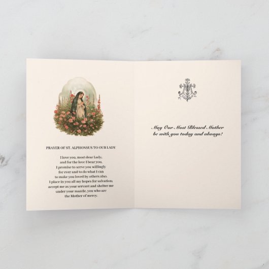 Maagd Maria Rode Rozen Heilig Rozenkrans Gebed Kaart (Binnen)