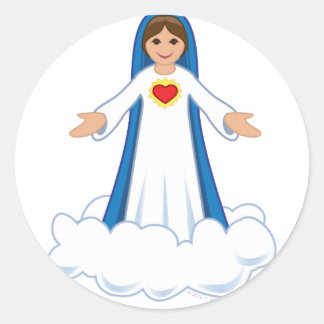 Maagd Maria Ronde Sticker