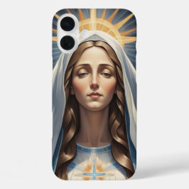 Maagd Maria Rooms-Katholieke Heilige Devotionele G iPhone 16 Plus Hoesje