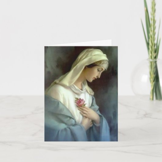 Maagd Maria Rozen Katholieke condoleances Dank u Bedankkaart (Voorkant)