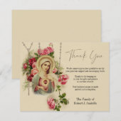 Maagd Maria Rozenkrans Begrafenis Condoleance Symp Bedankkaart (Voorkant / Achterkant)