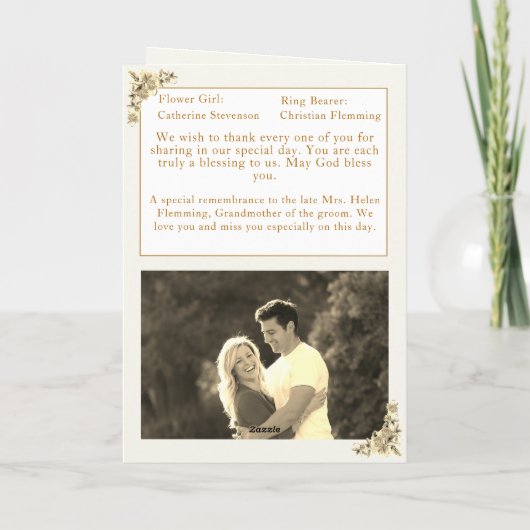 Maagd Maria Sepia Katholieke Trouwprogramma Programma (Achterkant)