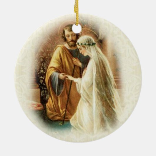 Maagd Maria St. Joseph-Passen getrouwd zonder bloz Keramisch Ornament (Achterkant)