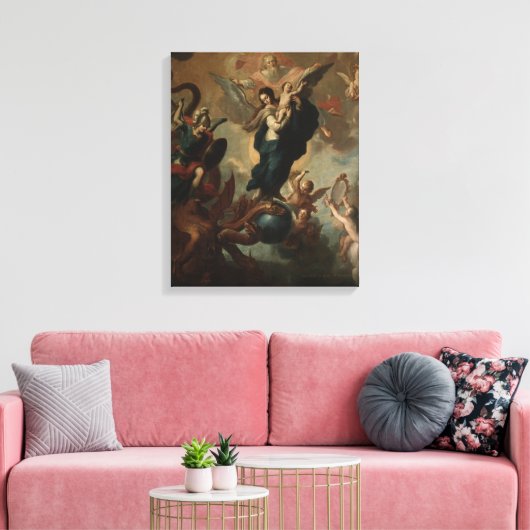 Maagd Maria St. Michael Apocalypse Religieuze Enge Canvas Afdruk (Insitu (Woonkamer))