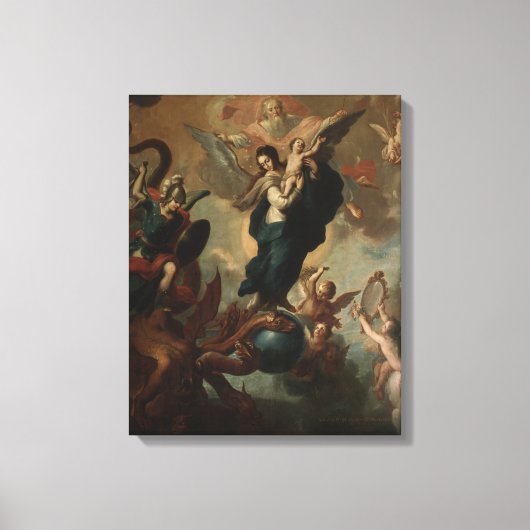 Maagd Maria St. Michael Apocalypse Religieuze Enge Canvas Afdruk (Voorkant)