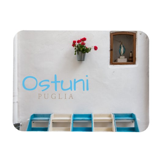 Maagd Maria straat altaar heiligdom tekst magneet (Horizontaal)