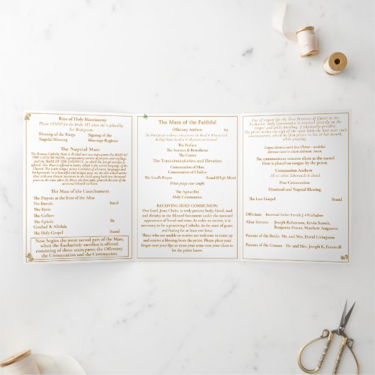 Maagd Maria Traditionele Latijnse Mis Trouwprogram Drieluik Programma (Binnen)