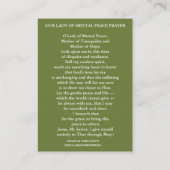 Maagd Maria van de geestelijke vrede Geestelijke g Visitekaartje (Achterkant)