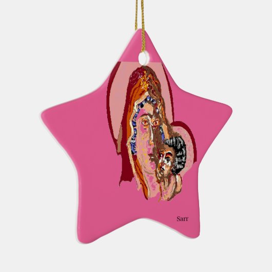 Maagd Maria van keramisch Ornament met Baby Jezus (Rechts)