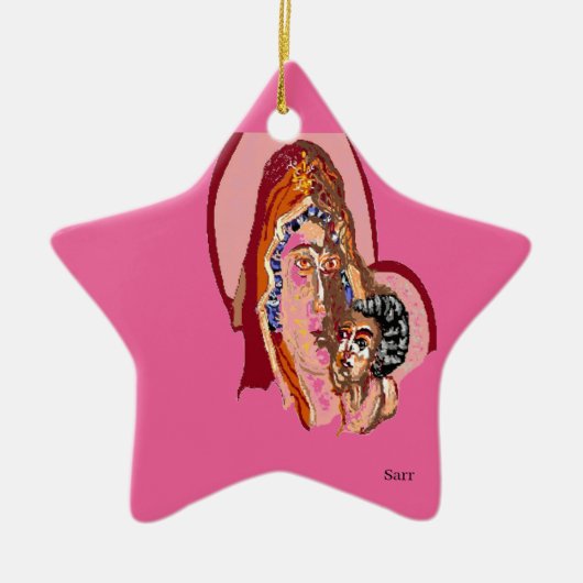 Maagd Maria van keramisch Ornament met Baby Jezus (Voorkant)