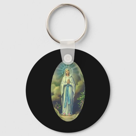Maagd Maria van Lourdes Onze-Lieve-Vrouw Christeli Sleutelhanger (Voorkant)