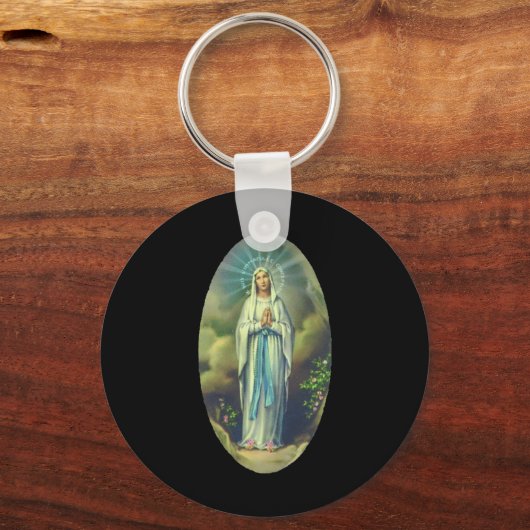 Maagd Maria van Lourdes Onze-Lieve-Vrouw Christeli Sleutelhanger (Voorkant)