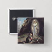 Maagd Maria van Lourdes Vierkante Button 5,1 Cm (Voorkant /achterkant)